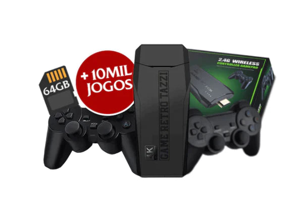 Video Game Retrô Tazzi ORIGINAL 10.000 Jogos 4K + 2 Controles de Brinde