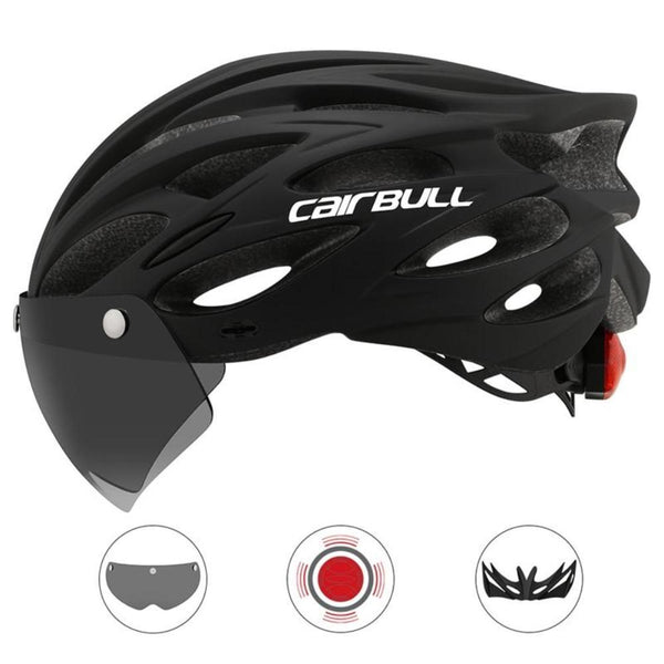 Capacete de Ciclismo Com LED e Viseira CAIRBULL - Max Protection