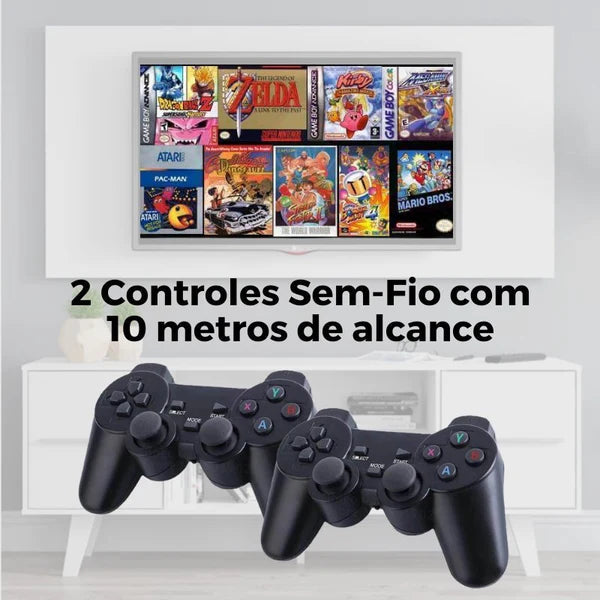 Game Stick 4k Retrô Lite 15000 Jogos 2 Controles sem Fio