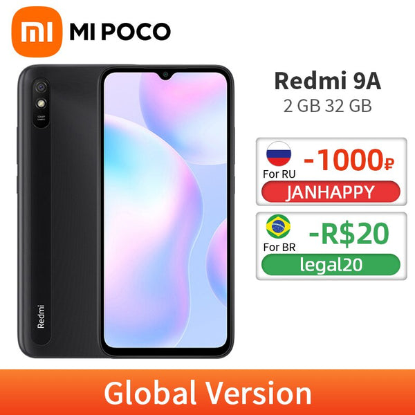 Smartphone Xiaomi Redmi 9A, 32GB, 2GB RAM, Tela de 6.5 Octa Core